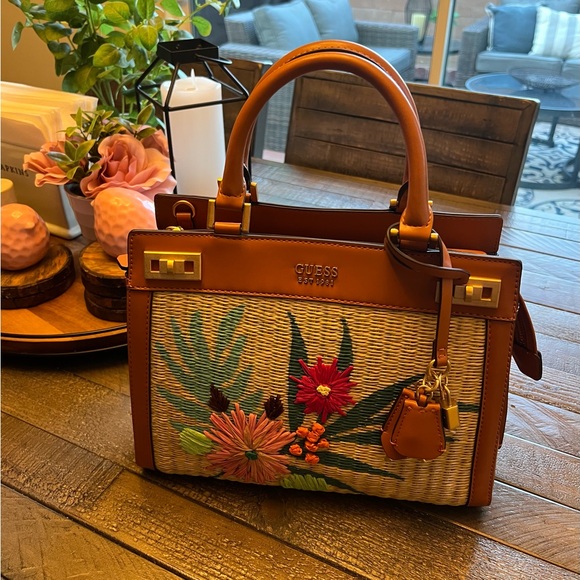 Guess Katey Luxury Embroidered Medium Satchel Crossbody, NWT - Picture 8 of 11